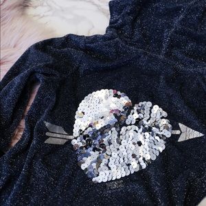 *SOLD* VS PINK Shimmery Blue Zip Up Hoodie (S)